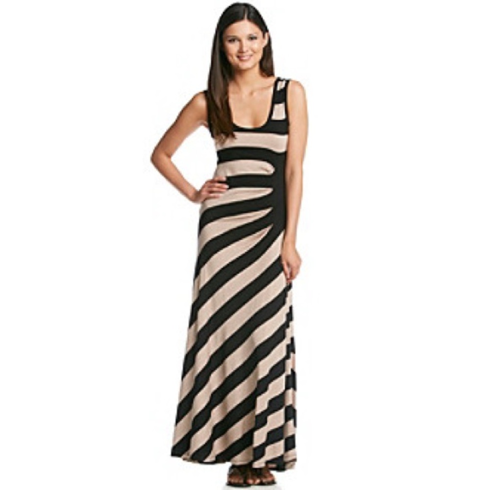 Calvin Klein Black and Tan dress. Size 6. Pre owned excellent condition